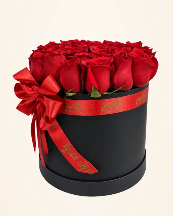 Cilindro de rosas rojas en Pereira